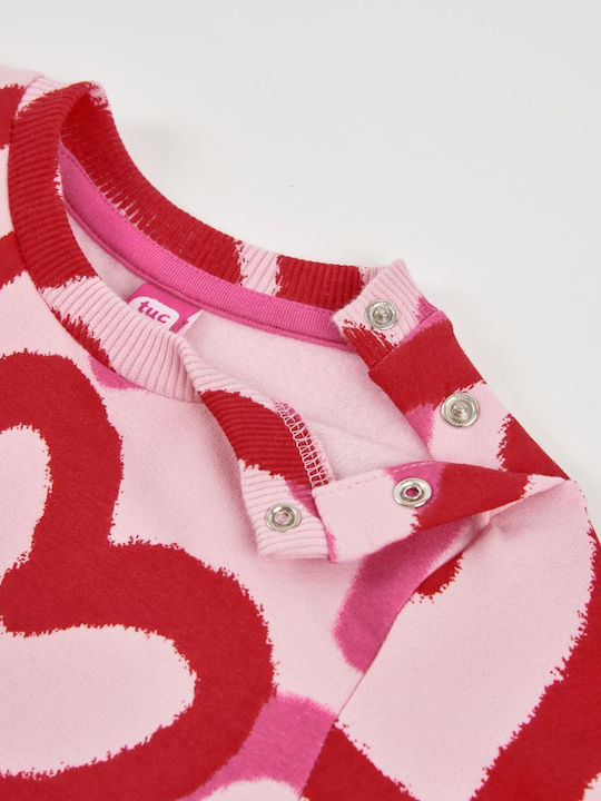 Rochie de fete din fleece cu mânecă lungă Hearts