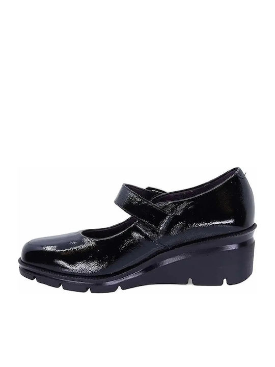 Leder Damen Mokassins in Schwarz Farbe