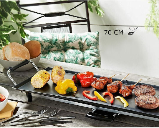 Електрически тепаняки грил Royalty Line RL-TP18210 1800W 70x23 см мраморно покритие с тавичка за масло черен