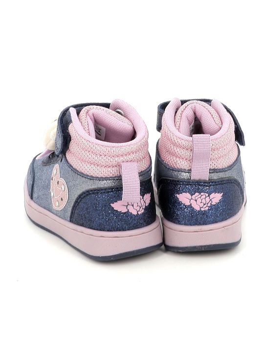 Kids Ankle Boots with Laces & Lights Blue