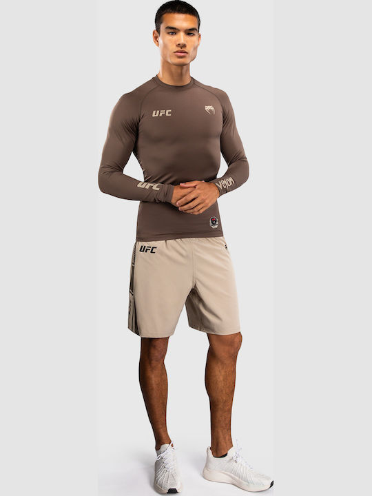 Venum Men's Long Sleeve Shirt VNMUFC-00569-035 for MMA / Jiu-Jitsu Brown