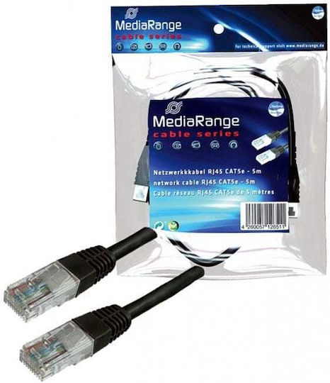 MediaRange U/UTP Кат.6 (Gigabit) Мрежови Кабел Ethernet 5m Черен