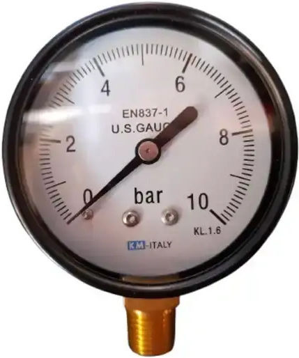 Vertical Water Manometer Ø63 1/4" 0-10bar Italy