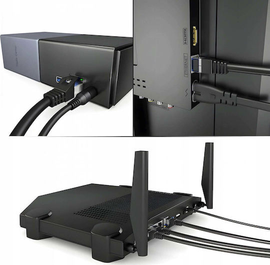 Montis S/FTP Cat.6a Gigabit Network Cable Ethernet 10m Black
