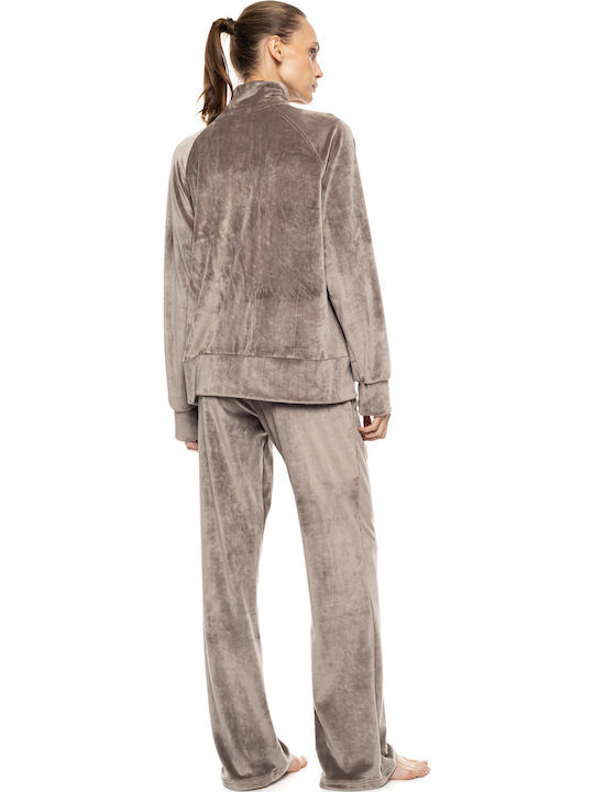 Pink Label Winter Women's Pyjamas Set Chocolate Pink Label Winter Women's Pyjamas Set Chocolate