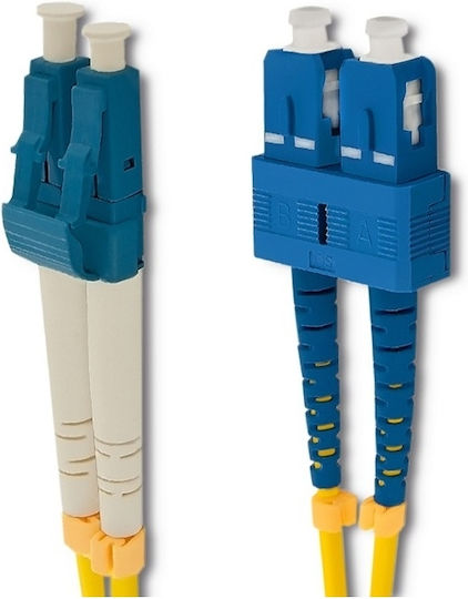 Qoltec Qoltec Optical Fiber Cable SC/UPC-LC/UPC 3m Yellow