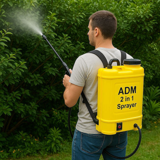 ADM Pulverizator cu rucsac Baterie cu Capacitate 16lt în culoarea Galben