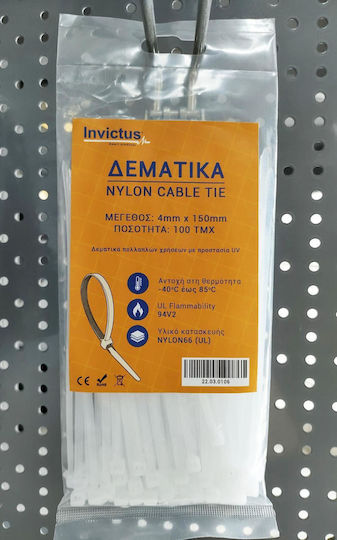Invictus Legături Cablu Din Plastic 400mmx4mm În Culoare Neagră 100 Buc