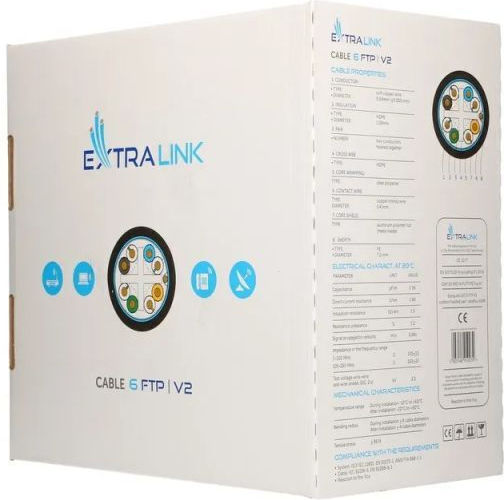 Extralink F/FTP Cat.6 (Gigabit) Καλώδιο Δικτύου Ethernet χωρίς ακροδέκτες 305m Μαύρο