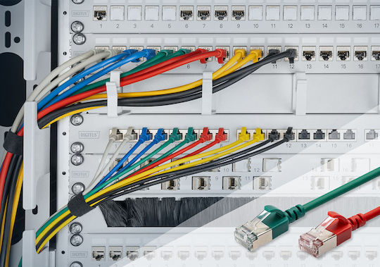 Digitus F/FTP Cat.6a (Gigabit) Καλώδιο Δικτύου Ethernet 1m Μαύρο