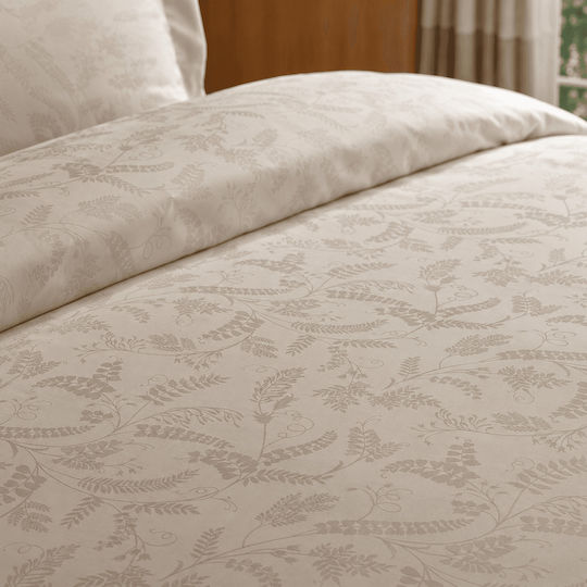 Valeron Set Huse Pentru Pilote 200x220cm Dublă Cu 4 Fețe De Pernă & 1 Cearșaf Ecru