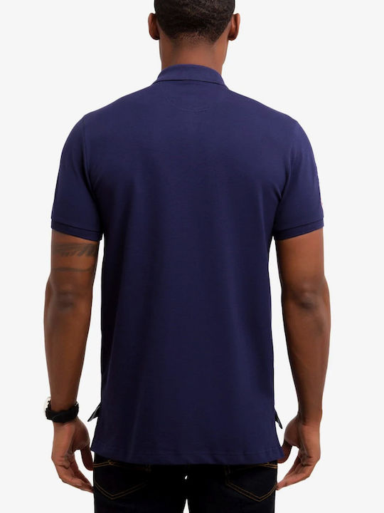 Polo Bluza Tricou Cu Mânecă Scurtă Albastru Marin