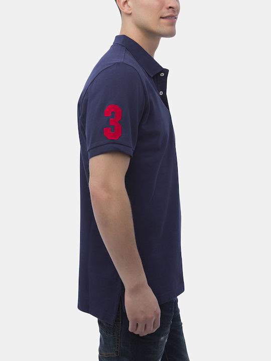 Polo Bluza Tricou Cu Mânecă Scurtă Albastru Marin