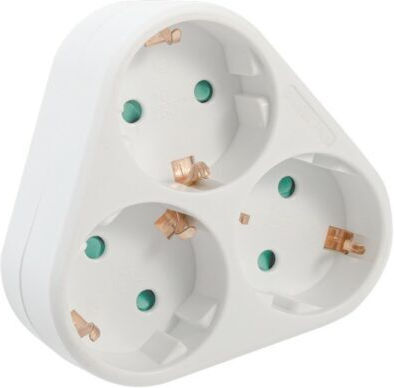 Spacer Steckdosenleiste 3 Steckdosen mit Schalter SPMS-3-Weiß