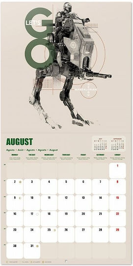 Grupo Erik Mandalorian Calendar Lunar Montat pe perete 2027 30x30cm