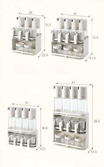 Plastic Spice Organizers on Base White 9 Pieces