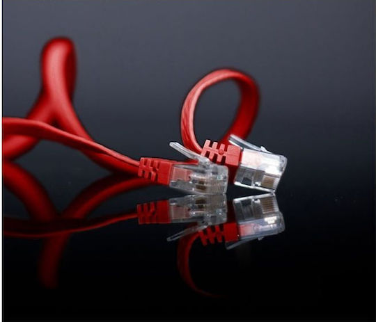 Shiverpeaks Flat U/UTP Cat.6 (Gigabit) Network Cable Ethernet 0.25m Red
