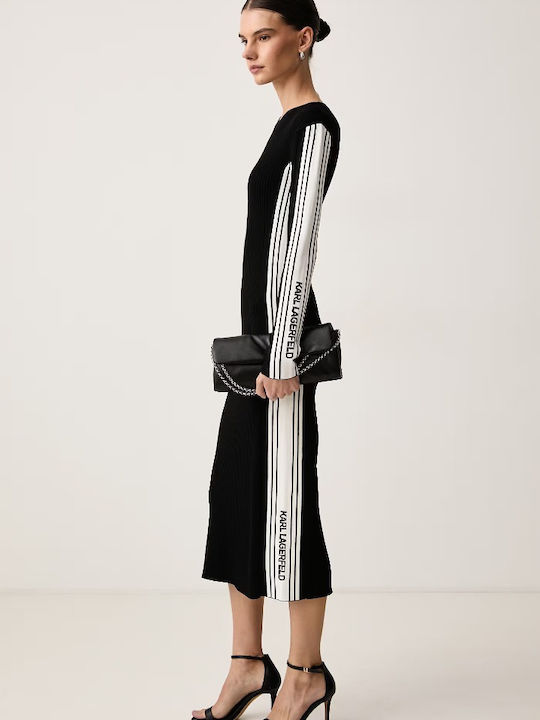 Rochie Midi Tricotată Neagră