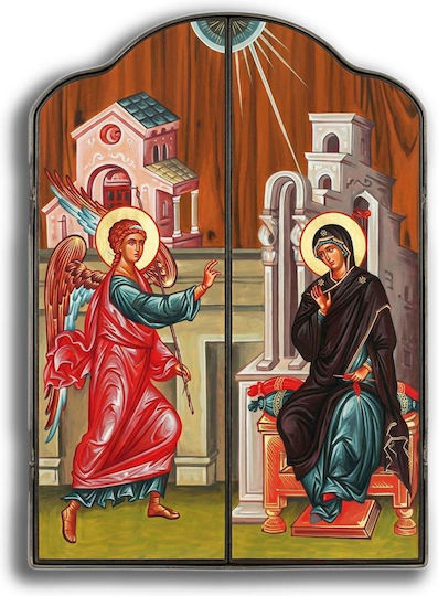Εικόνα Παναγία Ένθρονη Τρίπτυχο 9.5x14cm
