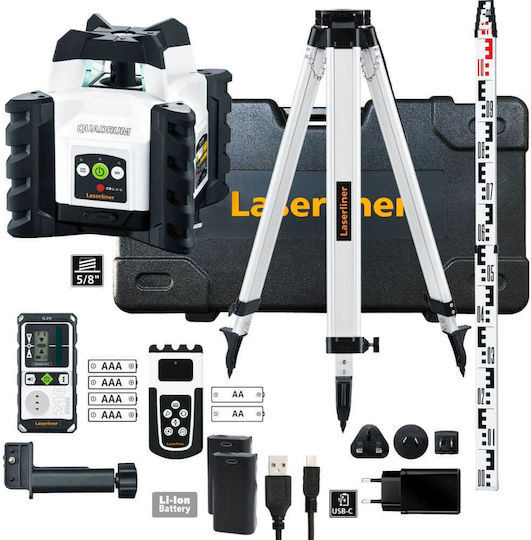 Laserliner Quadrum Compact G 210S Self-Leveling Rotary Laser Level Green Beam 7.4V