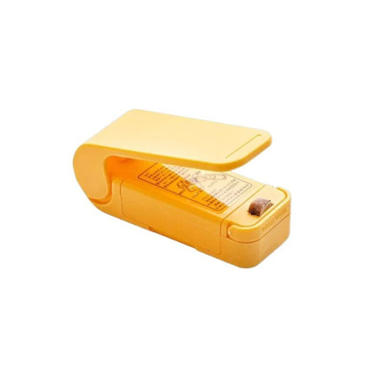 Mini Sigilator de pungi cu baterie Flippy Sigilare cu căldură Spate magnetic Portabil 9.7x3 Cm Galben