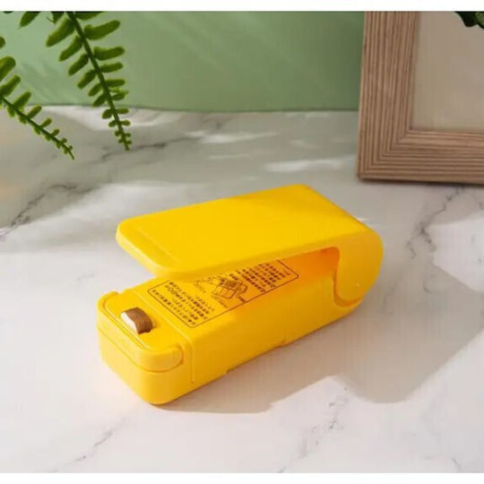 Mini Sigilator de pungi cu baterie Flippy Sigilare cu căldură Spate magnetic Portabil 9.7x3 Cm Galben