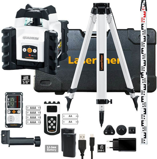 Laserliner Quadrum Compact 210S Саморегулиращ се Ротационен Лазерен Нивелир с Червен Лъч 7.4V