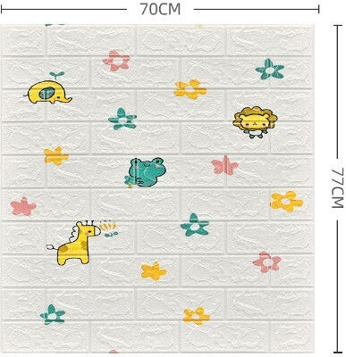 Autocolant Decorativ 3D Pentru Perete Copii Din Spumă 70x77cm 10 Bucăți
