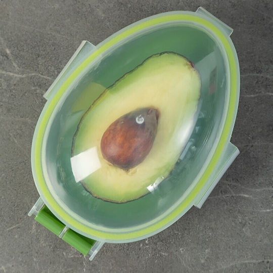 Recipient Etanș Pentru Depozitarea Avocado Flippy Pentru Frigider Capac Transparent Sistem De Închidere Plastic Păstrarea Prospețimii 15.3x11x8 Cm Verde