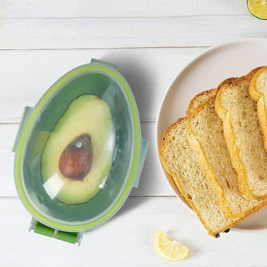 Recipient Etanș Pentru Depozitarea Avocado Flippy Pentru Frigider Capac Transparent Sistem De Închidere Plastic Păstrarea Prospețimii 15.3x11x8 Cm Verde