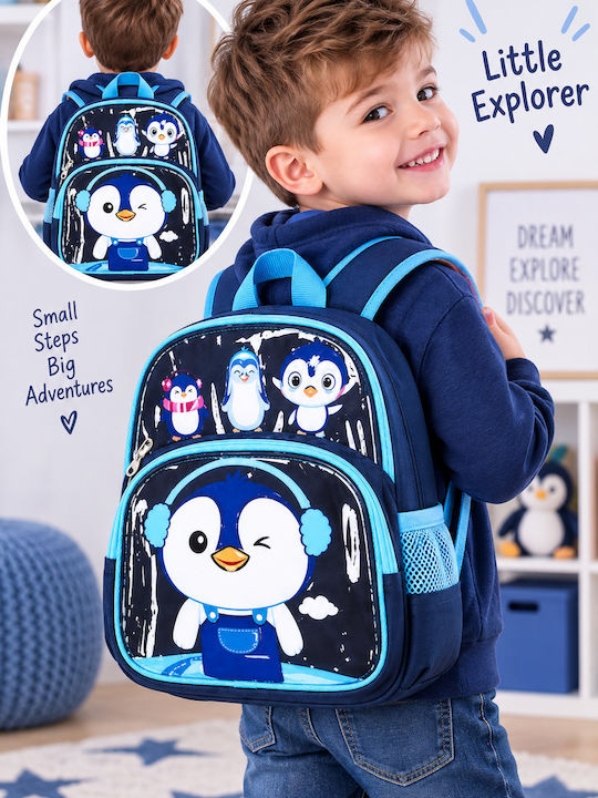School Backpack For Elementary With Water Bottle Holder Blue