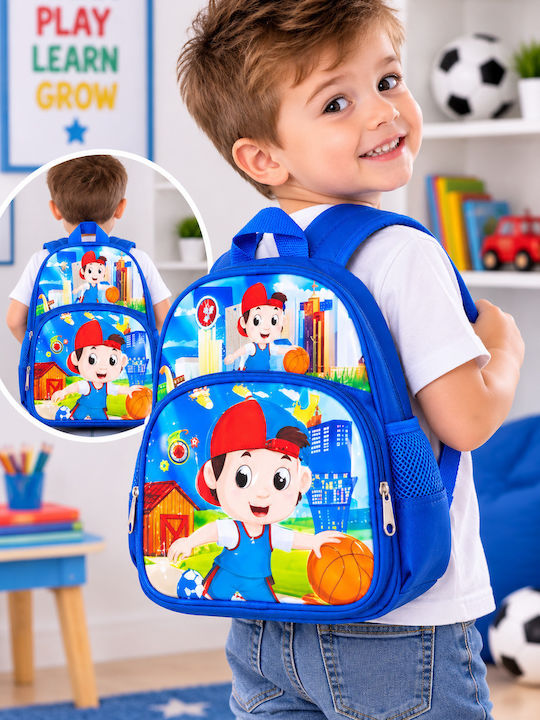 School Backpack For Elementary With Water Bottle Holder Blue