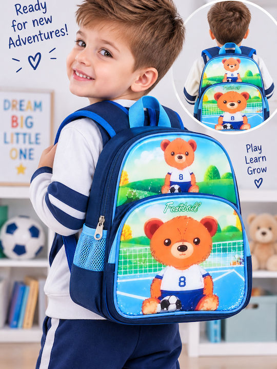 School Backpack For Elementary With Water Bottle Holder Blue