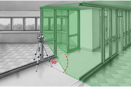 Laserliner Duraplane Plus G360 Set 175cm Self-Leveling Rotary Laser Level Green Beam 7.4V with Working Range 70m