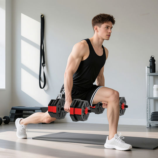 Αλτήρες Σετ με Μπάρα Συνολικού Βάρους 20kg Ρυθμιζόμενοι