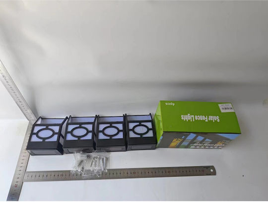 Set 4 Lămpi Solare cu Lumină Alb Rece 6500K IP65 11.8x8.6x5cm