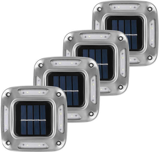 Set of 4 Wall Mounted Solar Lights with Warm White Light 3000K IP65 9x9cm