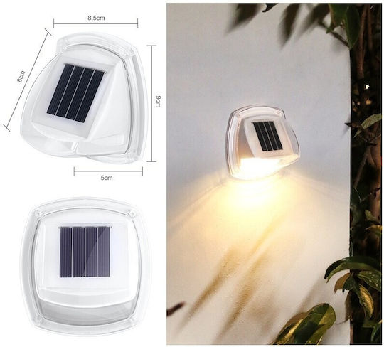 Set 2 Wandmontierte Solarleuchten Warmes Weiß 3000K mit Fotowiderstand 8,5x9cm