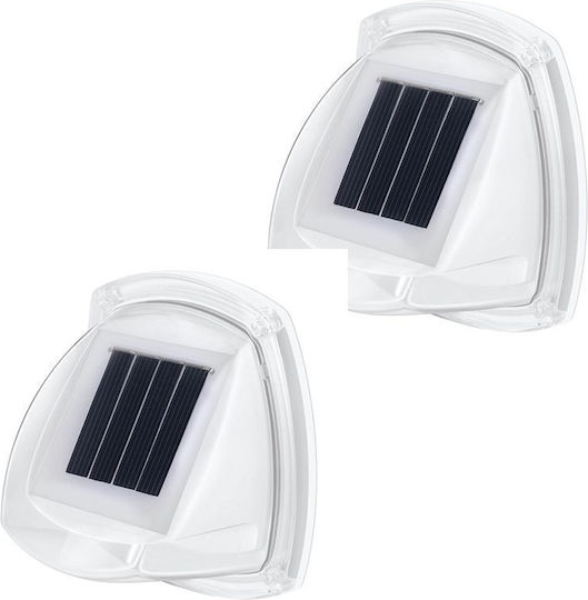 Set 2 Wandmontierte Solarleuchten Warmes Weiß 3000K mit Fotowiderstand 8,5x9cm