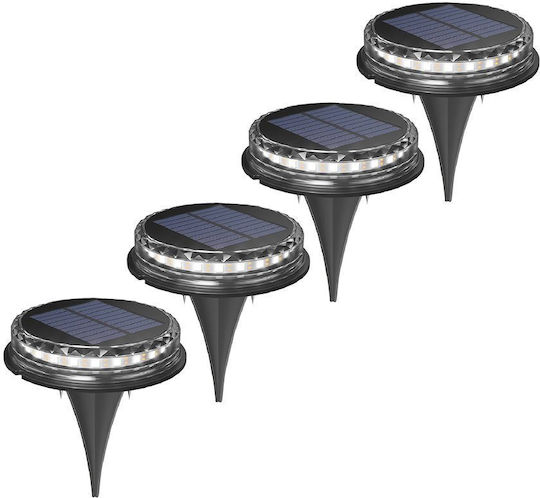 Set 4 Solarleuchten mit Grünem Licht IP44 12x13.5cm