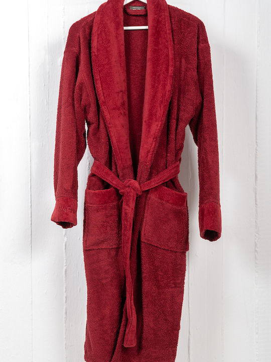 Viokarpet Bonjour Bademantel mit Halsband Deep Red