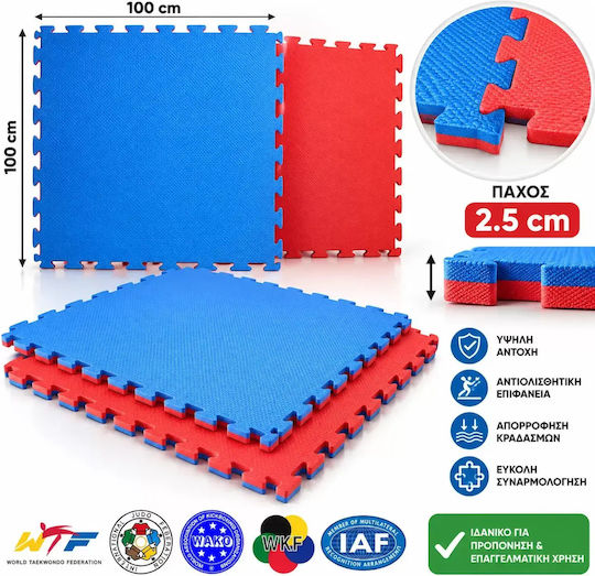 Trampolino Boden Puzzle Fitnessstudio Doppelseitig 100x100x2.5cm 1Stück