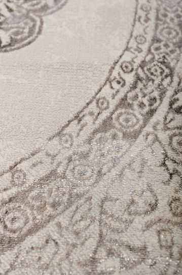 Viokarpet 6341f Сив Визон Кръгъл 160x160 Килими за дневна