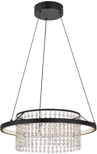 Rabalux Rabalux Deckenleuchte Schwarz LED mit Verstellbarem Warm zu kühlem Weiß mit Kristallen