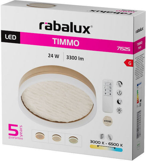 Rabalux Smart Deckenleuchte Montage Grau mit Integrierter LED und Fernbedienung