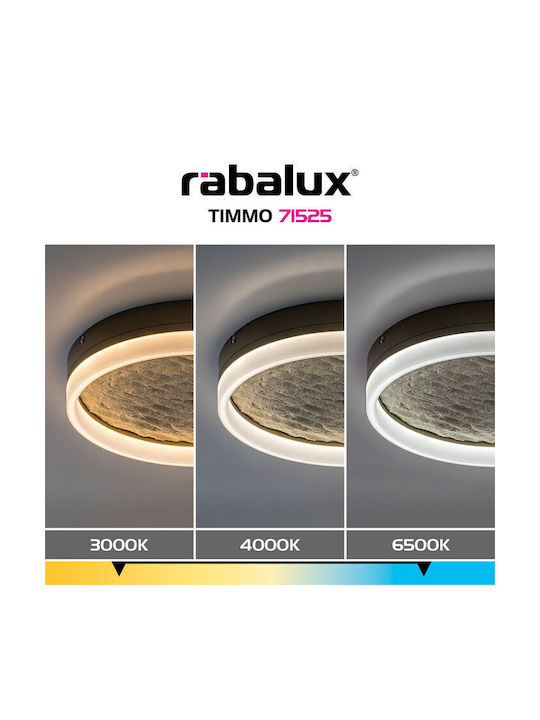 Rabalux Smart Deckenleuchte Montage Grau mit Integrierter LED und Fernbedienung