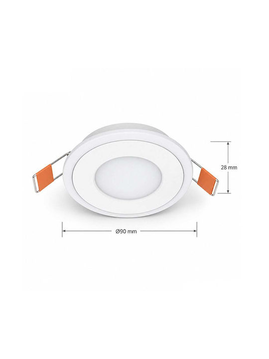 123led Spot Rotund Din Plastic Încorporat Cu LED Și Lumină Alb Cald Alb