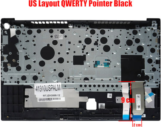 Tastatură Laptop Keyboard Palmrest Lenovo Thinkpad E15 Gen 2 20t8 20t9 20td 20te 5m11a36597 5m11a36702 US Pointer Negru Κωδ.41310uspalm