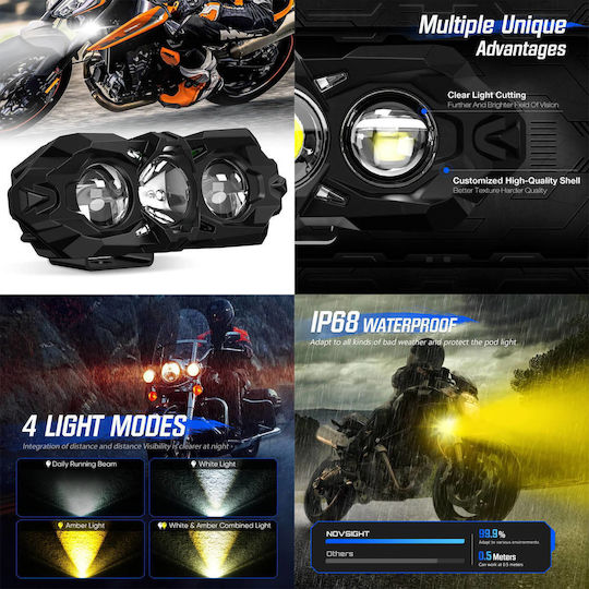 Водоустойчив Алуминиев LED Прожектор 40W 12-24V 4000lm 3000/6000K Топло Студено Бяло IP68 1 Брой A500-wl14-5d Novsight