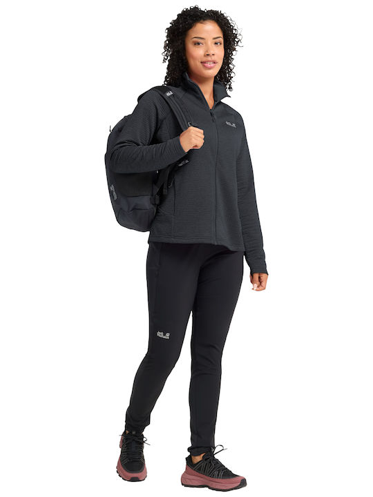 Fleece Women's Cardigan with Zipper Grey